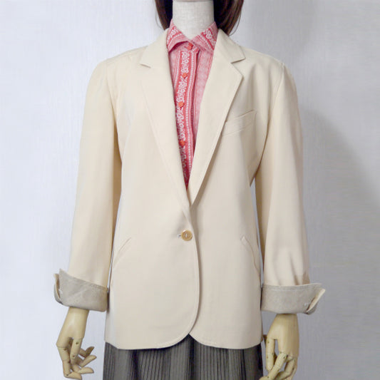 OLD Gucci 袖裏地1ボタンテーラードジャケット（クリーム）
