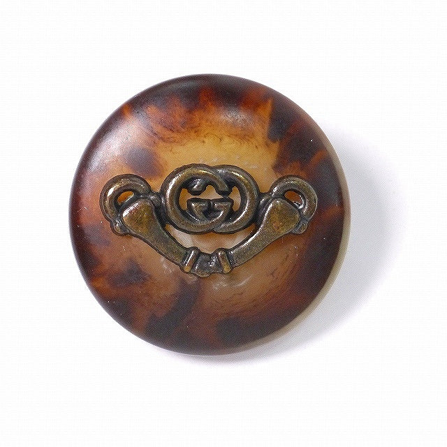 OLD Gucci べっ甲調ロゴボタン
