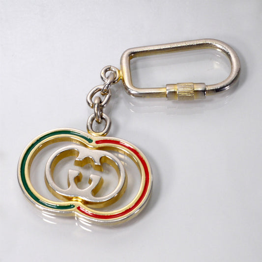 OLD Gucci ２トーン インターロッキングGキーホルダー