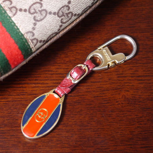 OLD Gucci　キーホルダー（赤×ゴールド）