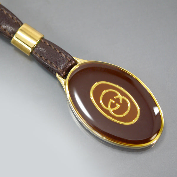 OLD Gucci　デットストック キーホルダー（茶/箱付き）