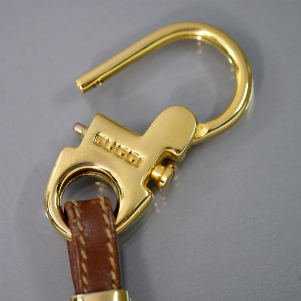 OLD Gucci　インターロッキングGキーホルダー（茶）