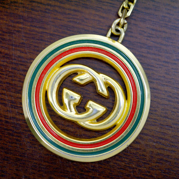 OLD Gucci　GGロゴ×シェリー キーホルダー（ゴールド）