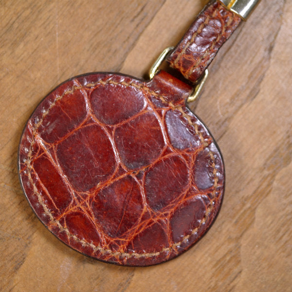 OLD Gucci　GGロゴ×クロコダイル キーホルダー（茶）