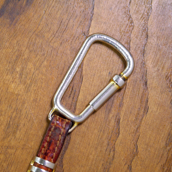 OLD Gucci　GGロゴ×クロコダイル キーホルダー（茶）