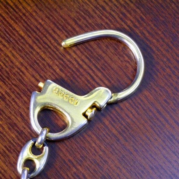 OLD Gucci インターロッキングGキーホルダー（青）