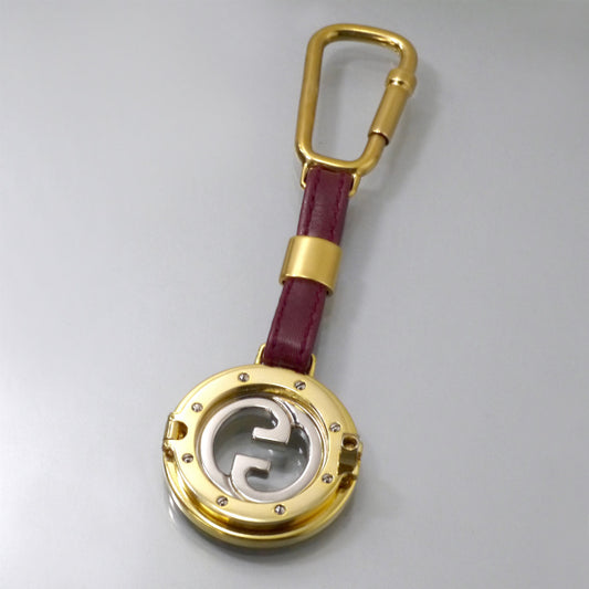 OLD Gucci　インターロッキングGコインキーホルダー（ボルドー）