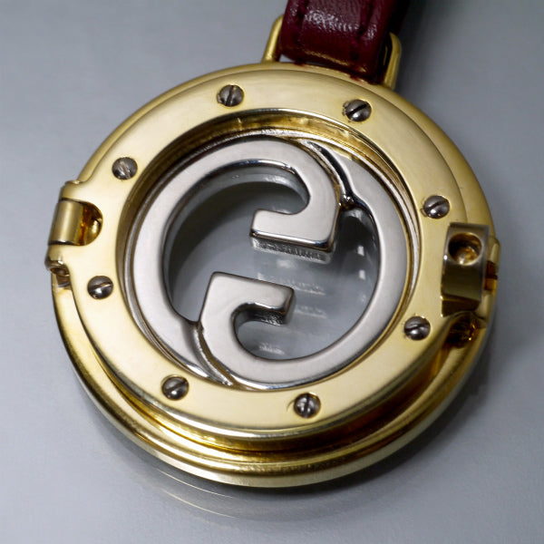 OLD Gucci　インターロッキングGコインキーホルダー（ボルドー）
