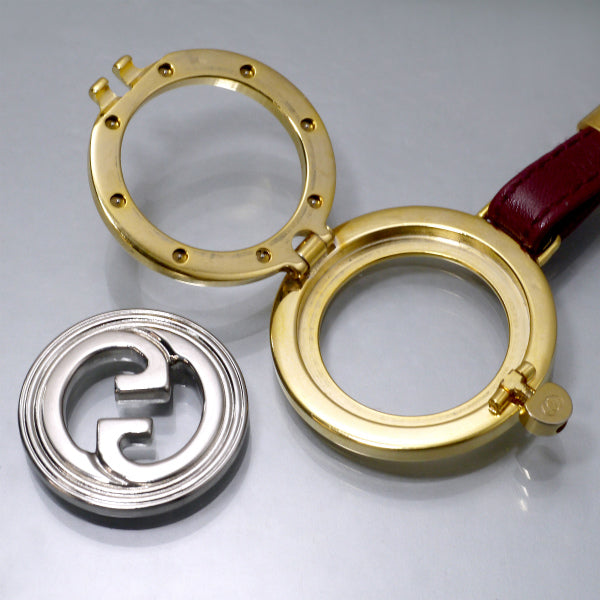 OLD Gucci　インターロッキングGコインキーホルダー（ボルドー）