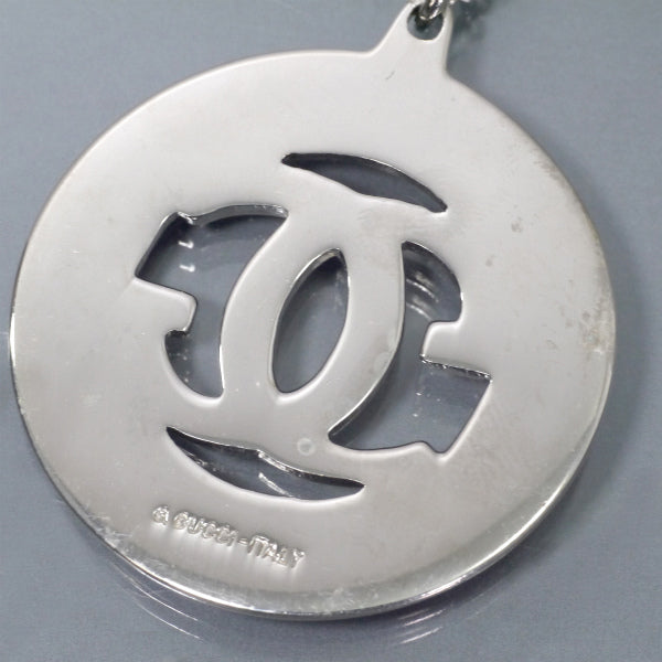 OLD Gucci　GGロゴ×シェリープレートネックレス（シルバー）