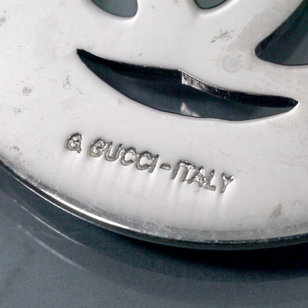 OLD Gucci　GGロゴ×シェリープレートネックレス（シルバー）