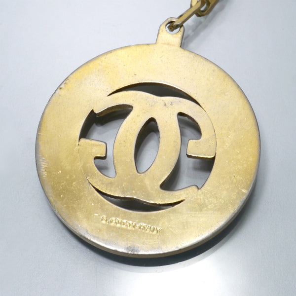 OLD Gucci　GGロゴ×シェリープレートキーホルダー（ゴールド）