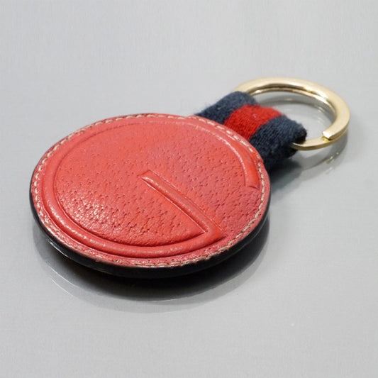 Gucci Gマーク レザーキーリング（赤）