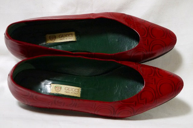 OLD Gucci ローヒール（赤）24.5cm