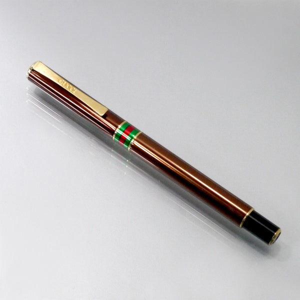 OLD Gucci シェリーラインボールペン（茶/箱付き）