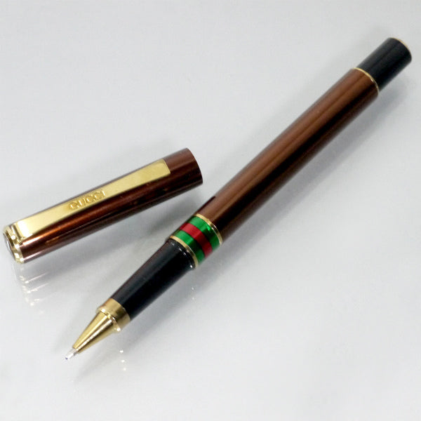 OLD Gucci シェリーラインボールペン（茶/箱付き）