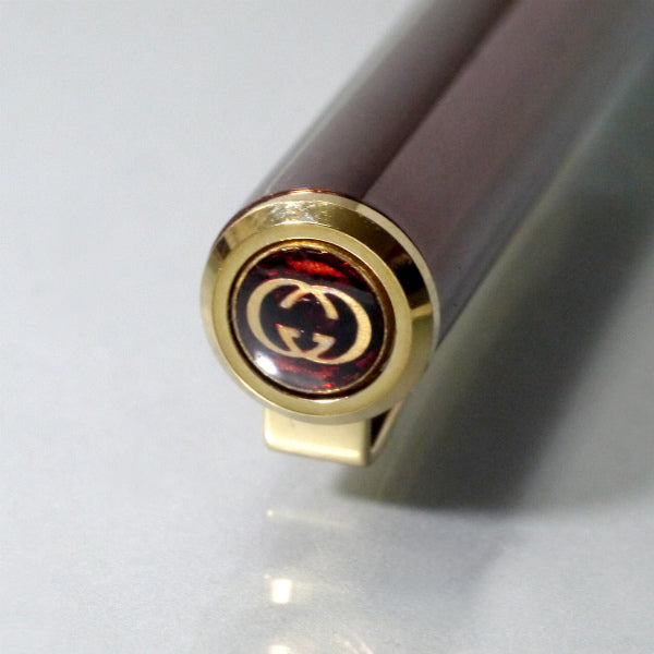 OLD Gucci シェリーラインボールペン（茶/箱付き）