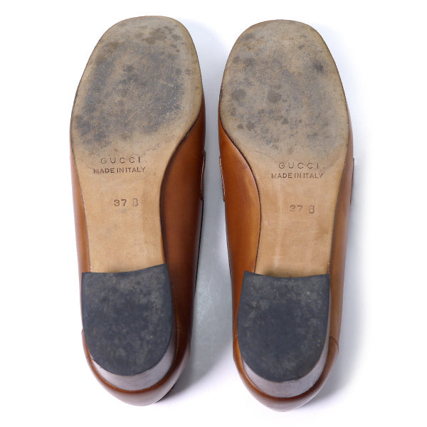 OLD Gucci　GG金具レザーローファー(23.5cm・茶)