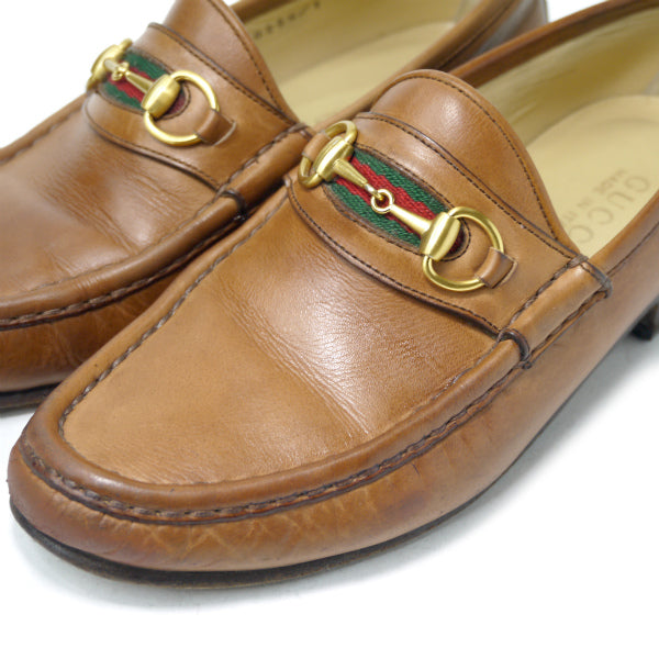 OLD Gucci　シェリーラインビットローファー(23.5cm・茶)