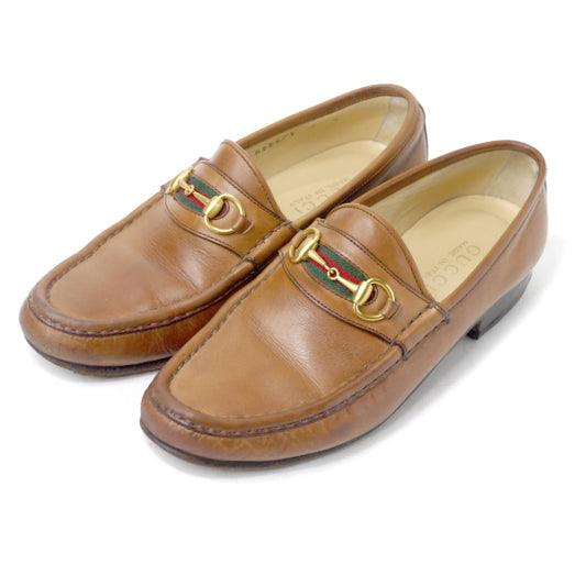 OLD Gucci　シェリーラインビットローファー(23.5cm・茶)