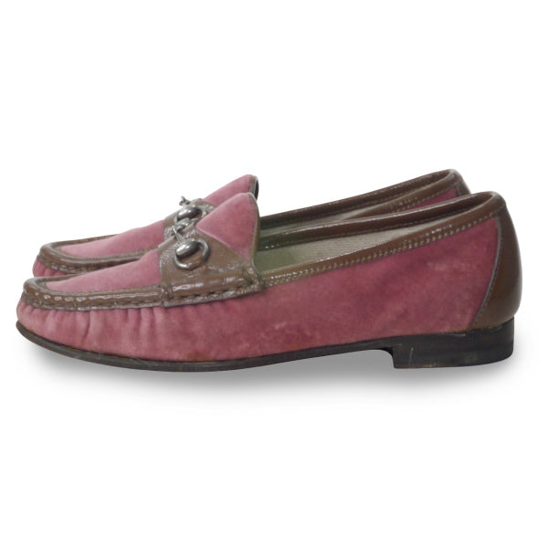 OLD Gucci　ビロードローファー(21.5cm・ピンク)