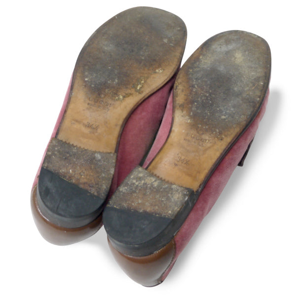 OLD Gucci　ビロードローファー(21.5cm・ピンク)