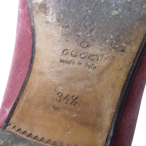OLD Gucci　ビロードローファー(21.5cm・ピンク)