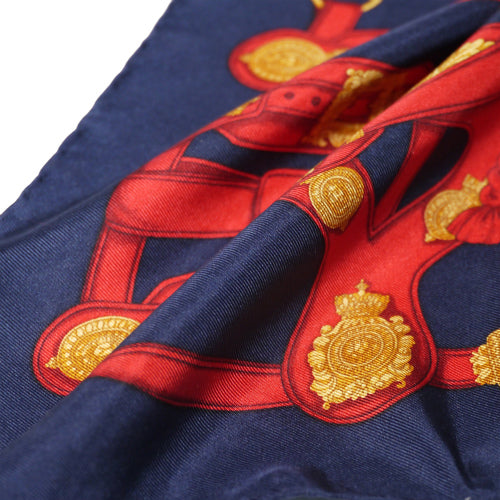 OLD Gucci ミニスカーフ（紺・シルク）