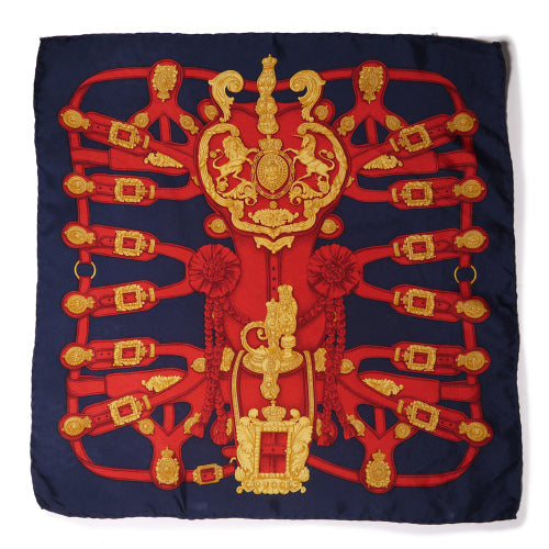 OLD Gucci ミニスカーフ（紺・シルク）