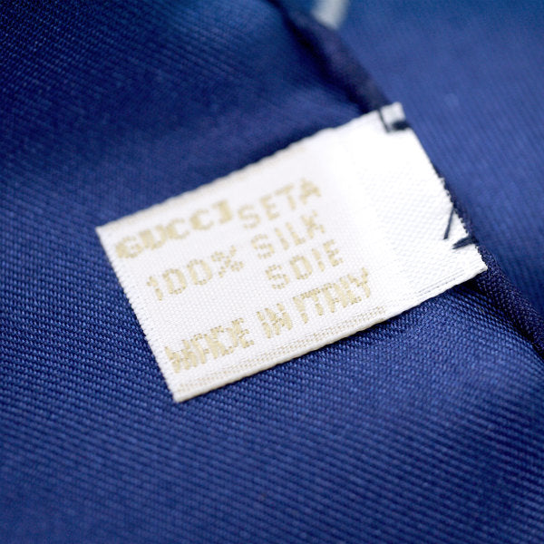 OLD Gucci  80sシルクスカーフ（青/マリン柄）