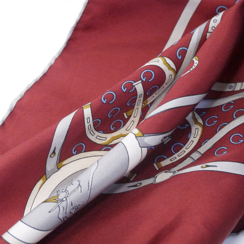 OLD Gucci  80sシルクスカーフ（赤/馬柄）