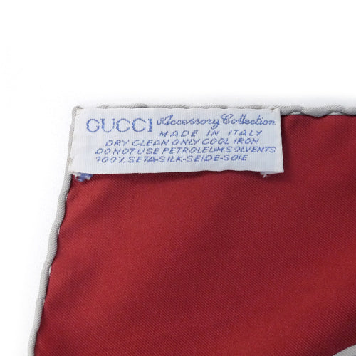 OLD Gucci  80sシルクスカーフ（赤/馬柄）