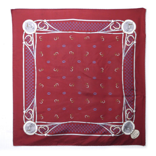 OLD Gucci  80sシルクスカーフ（赤/馬柄）