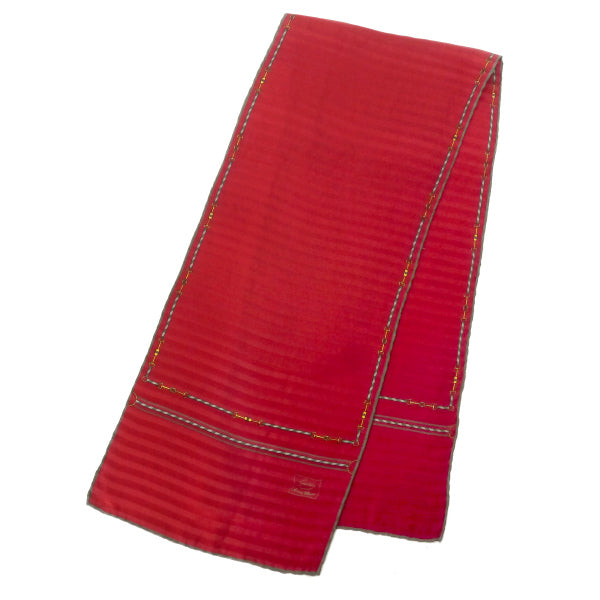 OLD Gucci　アクセコ!!ビット柄シルクロングスカーフ（赤系）