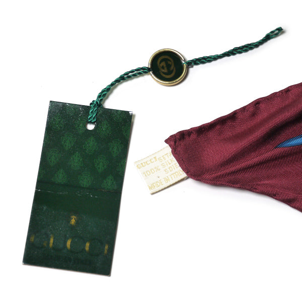 OLD Gucci   懐中時計 大判シルクスカーフ（ボルドー）