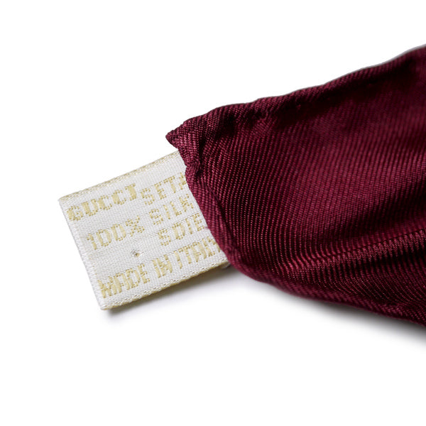 OLD Gucci   懐中時計 大判シルクスカーフ（ボルドー）
