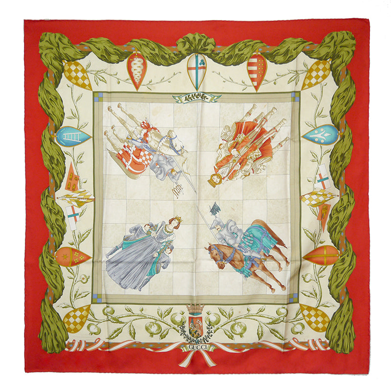 GUCCI　シルクスカーフ　GG　オールドグッチ・ビンテージ　インターロッキング GUCCI シルクスカーフ GG オールドグッチ・ビンテージ インター