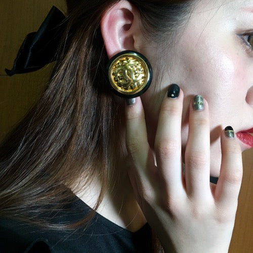 OLD CHANEL マトラッセイヤリング(ゴールド)