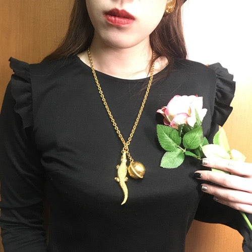 OLD CELINE　わに　ゴールド　ネックレス