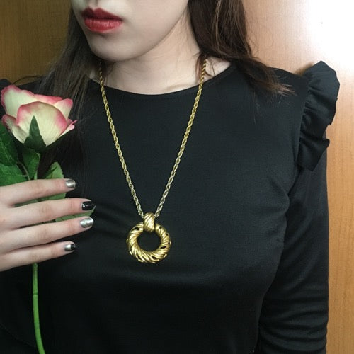 YVES SAINT LAURENT 丸環ネックレス（ゴールド）