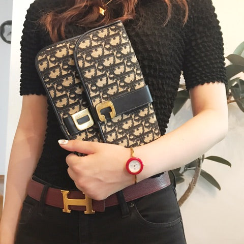 Old Dior　紺トロッター柄　クラッチバッグ