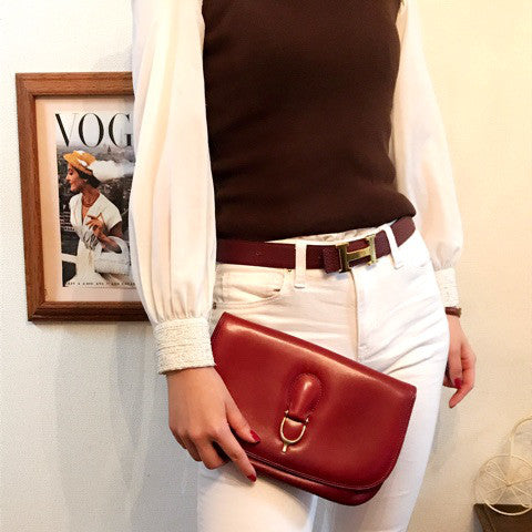 OLD Gucci　２wayビット金具総革バッグ（赤）
