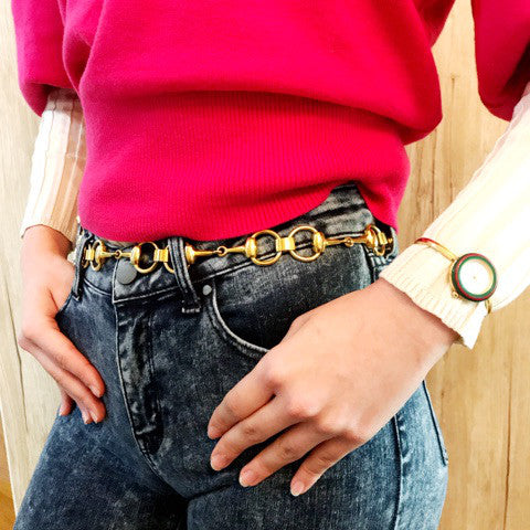 OLD Gucci ホースビット チェーンベルト（ゴールド）