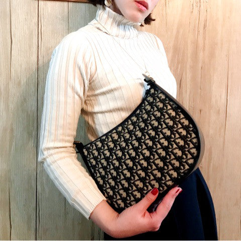Old Dior 2WAYトロッター半円ショルダー（青系）