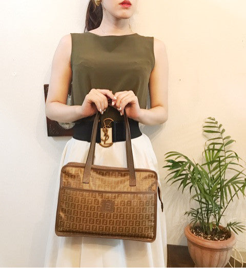 Fendi ズッカ柄 トートバッグ（カーキベージュ）