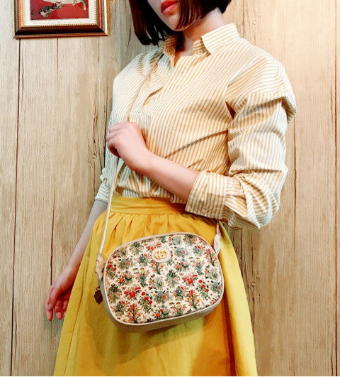 OLD Gucci Flora　ポシェット（アイボリー）
