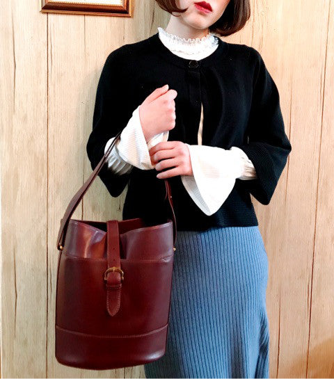 Cartier レア！総革2WAYバケットバッグ（ボルドー）