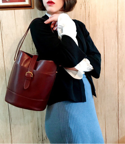 Cartier レア！総革2WAYバケットバッグ（ボルドー）