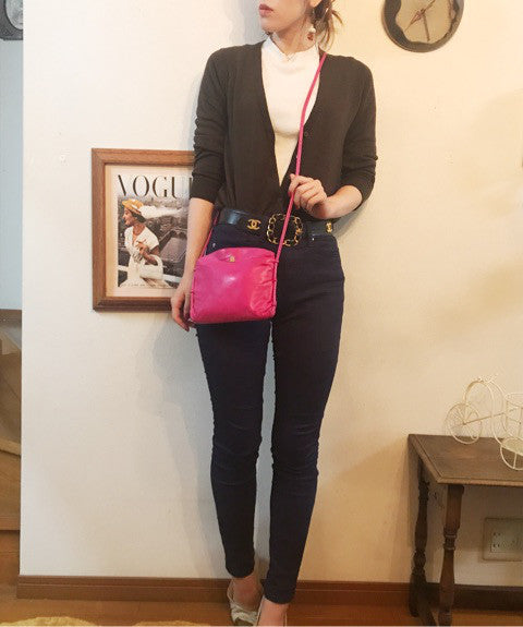 Lanvin ラム革ミニポシェットショルダー（ピンク）