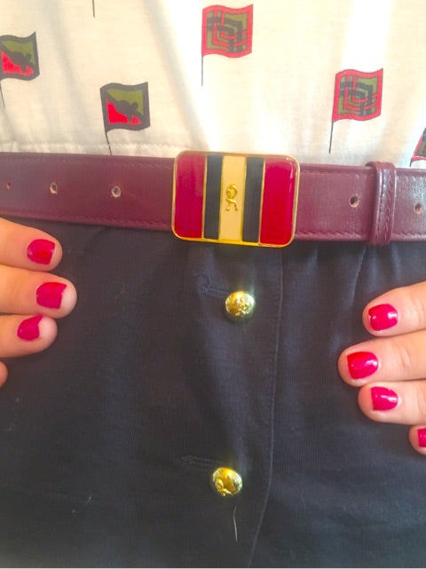 Roberta　ワインレッド皮ベルト